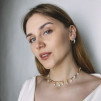 Чокер-цепь с подвесами-бабочками: акрил, перламутр (латун. сплав, покрытый позолотой) 